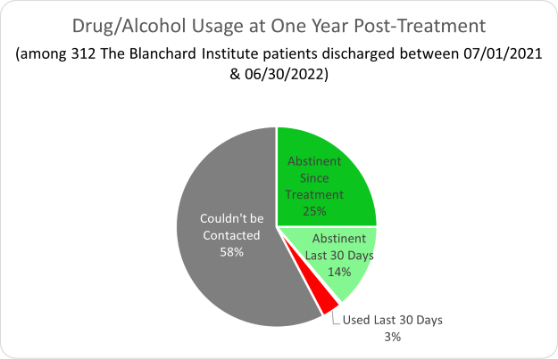 The Blanchard Institute Drug/Alcohol Usage at One Year Post-Treatment