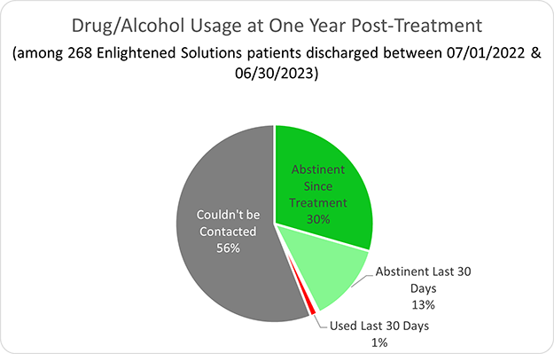 Enlighted Solutions Drug/Alcohol Usage at one year post-treatment