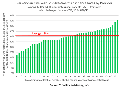 Variation in One Year Post-Treatment Abstinence Rates by Provider