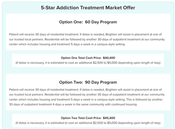 5-Star Addiction Treatment Market Offer